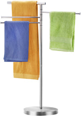 YOFOVI freestanding towel rack with 40-inch height for full towel coverage