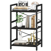 Yoobure Bookshelf front view with 3-tier minimalist design for modern rooms.