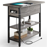 Yoobure end table charging station front view with USB ports for bedside charging.