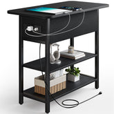 Yoobure end table with charging station beside a sofa, convenient USB ports for devices.