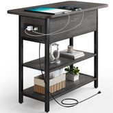 Yoobure end table with charging station front view showing USB ports and outlets for easy charging.
