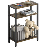 Yoobure narrow side table with storage basket offers compact organization for small rooms