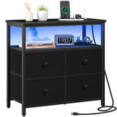 Yoobure night stand with charging station keeps devices powered at reach.