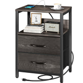 Yoobure nightstand with charging station showing bedside power and compact design.