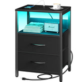 Yoobure nightstand with charging station, convenient USB ports for devices