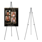 Yookeer graduation easel stand shown at full height for prominent sign display
