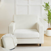 Yoovat couch cushion cover in cream texture protecting cushions from wear