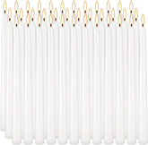 YOROXRG 36-pack white taper candles in 10 inches, ideal for wedding centerpieces.