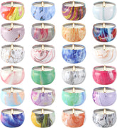 YOROXRG 24-pack travel tin jars creating cozy home ambiance