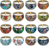 YOROXRG set of 16 scented candles for cozy ambience with diverse fragrances.