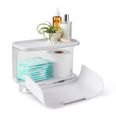 YouCopia Hideaway Toilet Cabinet front view showing secure tank grip for clutter-free bathroom storage.