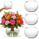 Youeon bubble bowl vase showcases stems with crystal clarity for elegant centerpieces.