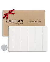 YOULTTAN Stone Bath Mat shows excellent absorbency for a dry bathroom floor.