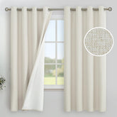 YoungsTex linen blackout curtains, 2 panels, quick installation for privacy and light control.