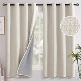 YoungsTex Linen Farmhouse Curtain Panel with sun-blocking capability for a restful morning.