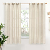 YoungsTex Rustic Linen Curtains display a textured drape in a living room
