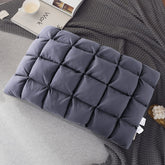 YOUR MOON soft pillow cover close-up in gray showing breathable cotton for hotel comfort
