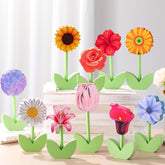 Yousoontic spring wooden flowers tulips and daisies centerpiece for warm tabletop decor