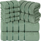 YRALY luxury bath-towel-27x54 in sage green offers plush absorbency.