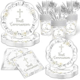 YTGUVBK first communion dinner plates setup for a cohesive celebration