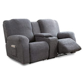 YUEANG recliner loveseat cover with center console and secure fit for soft protection