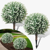 YUGYUM boxwood topiary ball 24.5in with spikes for durable outdoor planters