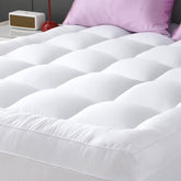YUGYVOB queen-size topper close-up shows plush comfort.