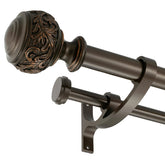 YuMierle double curtain rod with antique bronze finials elevates window décor and adds elegance
