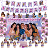 YUNKELIU Happy Birthday banner adds bold color for a vibrant fan party.