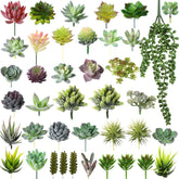 Yunsailing 40-piece artificial succulents collection for vibrant indoor decor