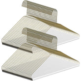 Yuntau dry cleaner hangers in gold with tubes keeping skirts and pants neatly organized