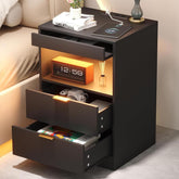 Yusong Night Stand with LED light strip for ambient bedside lighting.