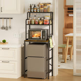 Yuyetuyo 3-Tier fridge stand top surface ready for microwave placement and extra counter space.