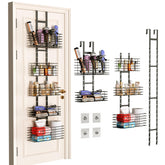 Yuyetuyo 5-tier door organizer holds hair dryer and tools, keeping a tidy bathroom.