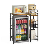 Yuyetuyo mini fridge stand demonstrates left-right adjustability for flexible placement.