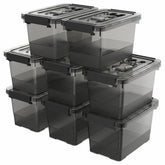 YYXB 8-pack black latch bins stacked for organized storage