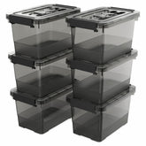 YYXB clear black 4qt bin with lid for visible dust-free storage.