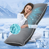 YZ HOME cooling body pillow side view showing cooling knit for hot nights