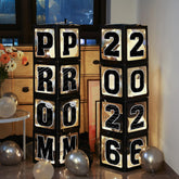 Zachely graduation balloon boxes set creates a festive prom backdrop for photos