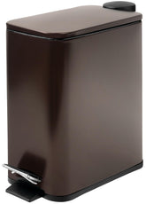 Zahari Home stainless steel trash can with lid and step pedal for hands-free disposal.