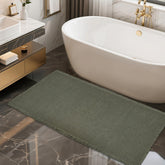ZALL Waffle Bath Mat in dark green with ultra-absorbent fibers for quick water pickup