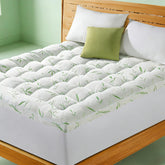 Zalmureta 3-inch topper in bamboo viscose shows cooling fabric for hot sleepers.