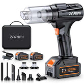ZARIMI handheld cordless vacuum front view shows compact design for quick cleans