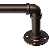 Zeerobee curtain rod 1inch industrial wrap-around in antique bronze steadies drapery