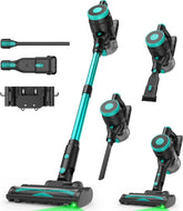 Zefiro 350W cordless vacuum with strong suction for hardwood floors and pet hair