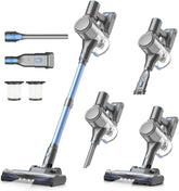 Zefiro cordless vacuum front view shows strong suction for quick cleanups.