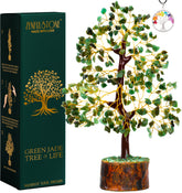 ZenfulStone Green Jade Crystal Tree base enhances luck and harmony at home.