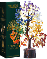 Zenfulstone seven chakra tree crystal decor promotes calm and focus.