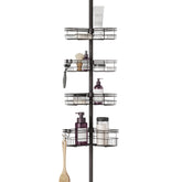 Zenna Home tension pole shower caddy corner keeps bathroom organized and accessible.