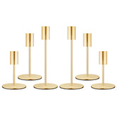 zeochyni gold taper candle holders with a solid base for stable dining table decor